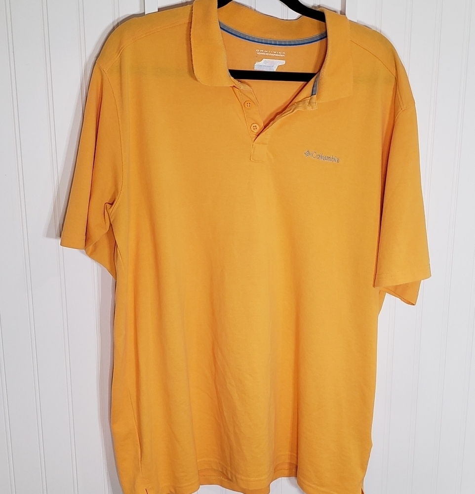 Columbia Omniwick Short Sleeve Polo Orange & Gray XL EUC